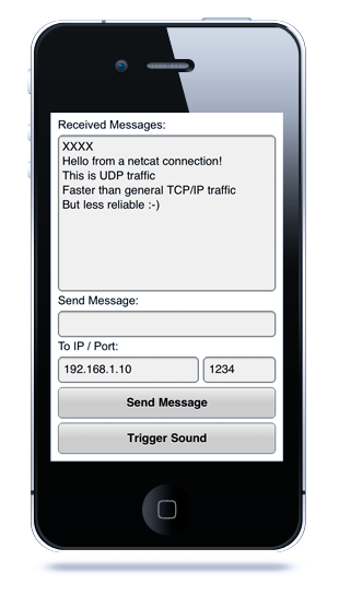 Example of UDPSocket extension on AIR for iOS