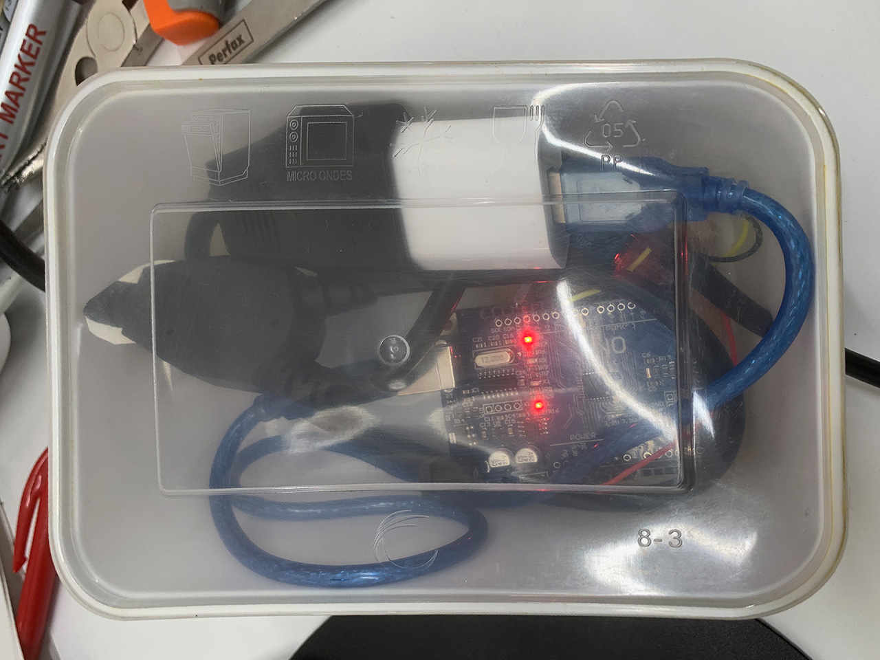arduino in plastic box