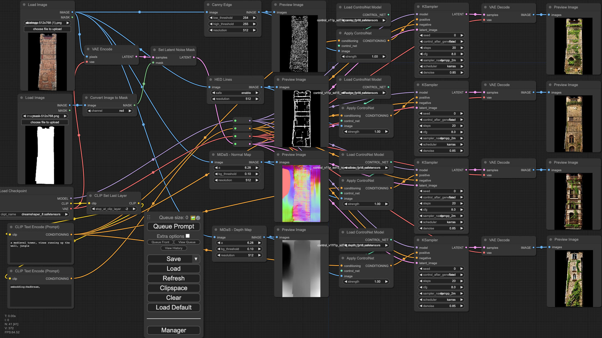 Comfyui workflow testing different controlnets