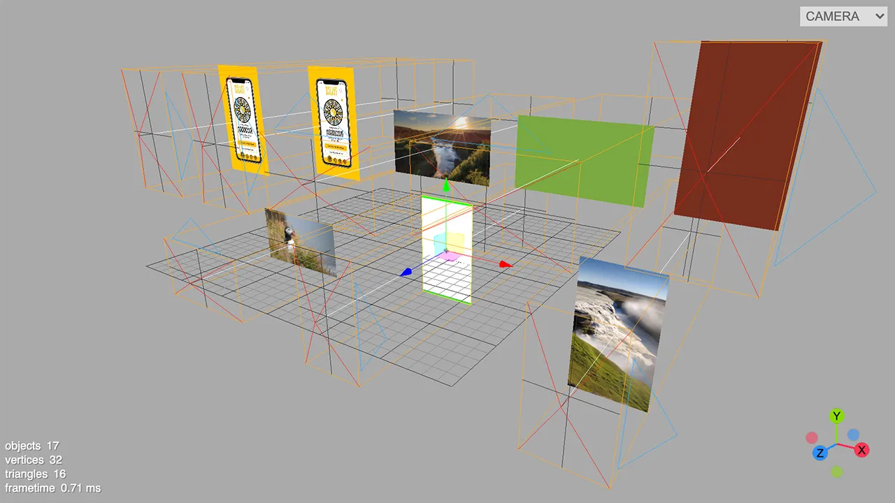 view of the threejs scene