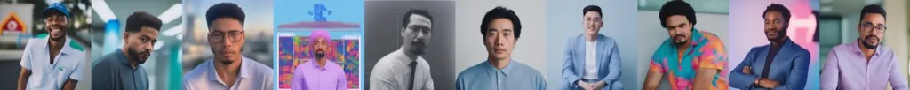SDXL 1.0 Generated images, using a same simple prompt (photo of a man).