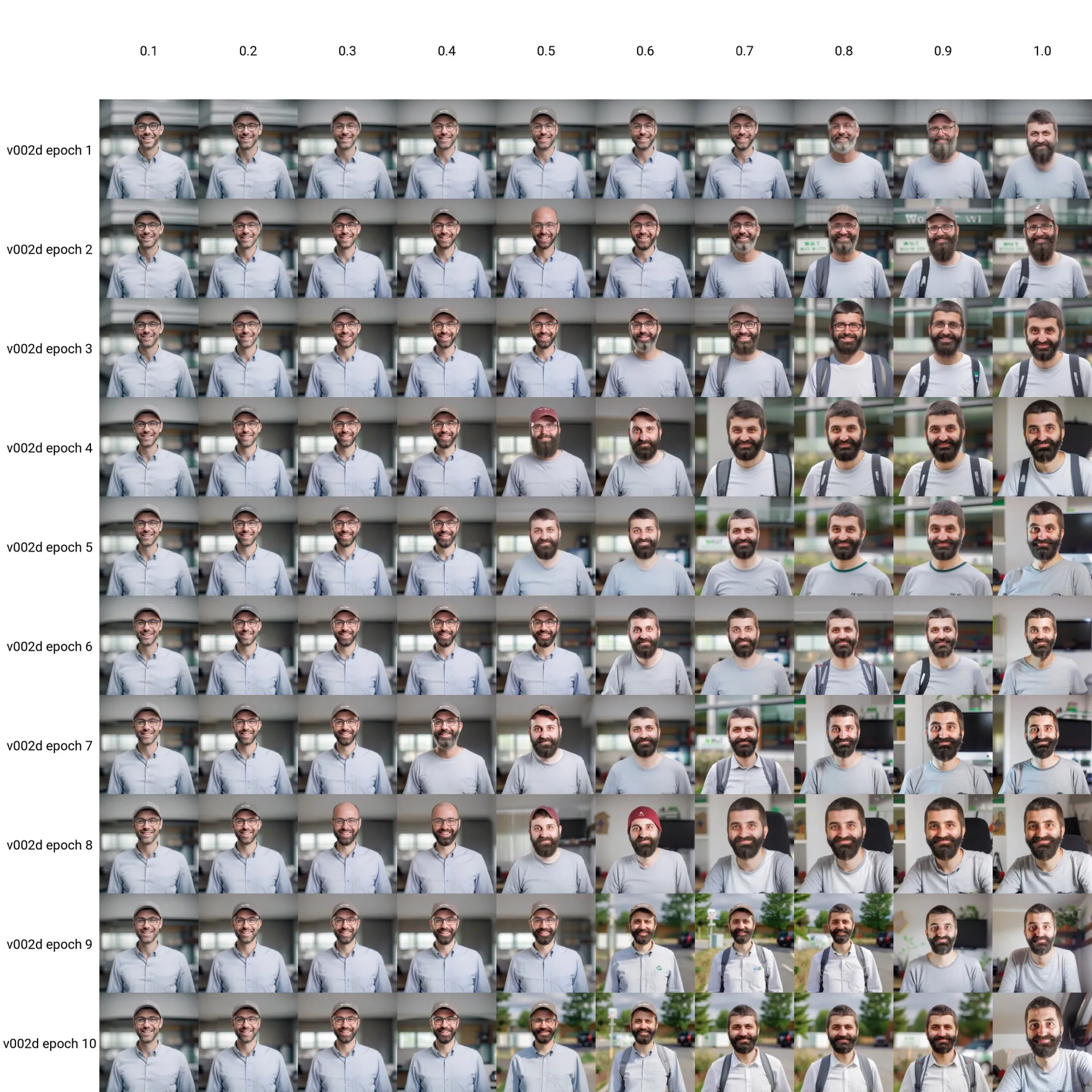 training result grid of v002